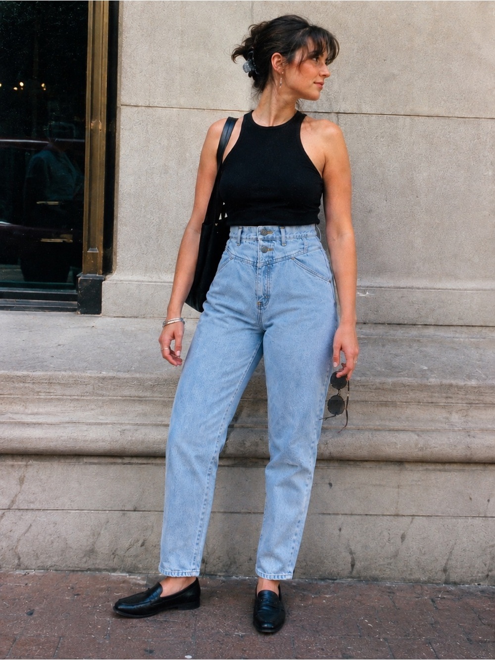 Vintage 90s GAP Mom Jeans Sz 14 High Rise Waist Light Wash Denim Tapered Leg
